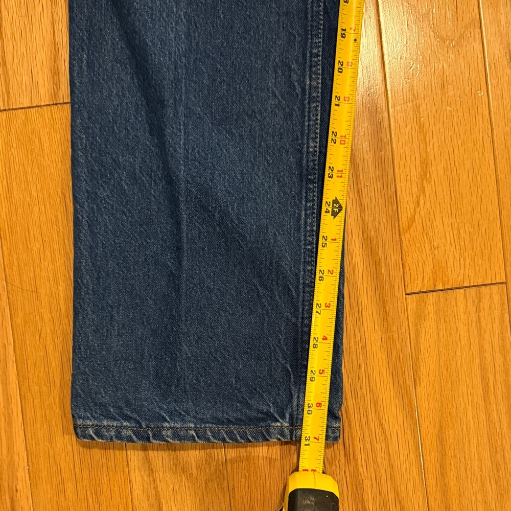 Reformation Cynthia High Rise Straight Long Jeans - Dark Blue - Picture 6 of 6